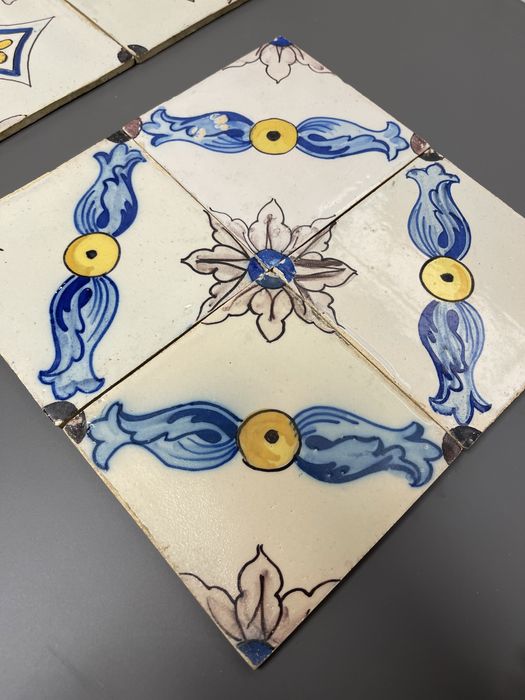 Azulejos Quadra Pintados à Mão Pó de Pedra