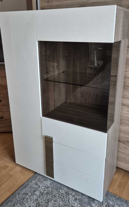 Witryna komoda biała + drzewo bdb stan