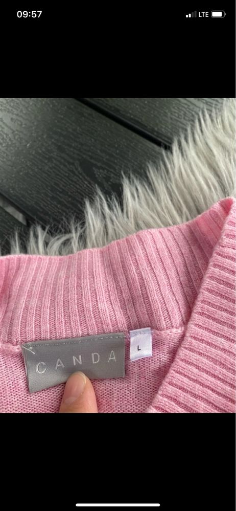 Różowy sweterek oversize C&A XL 2XL