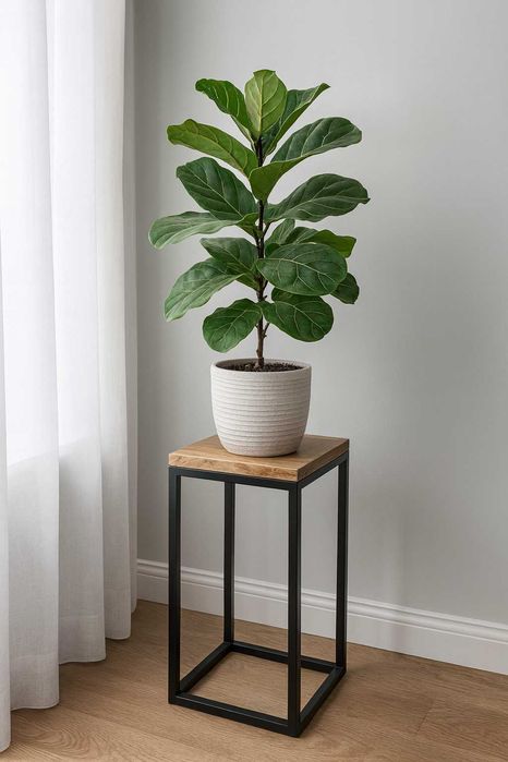 Kwietnik LOFT - ręcznie wykonany stojak na kwiaty 60cm, 30x30cm