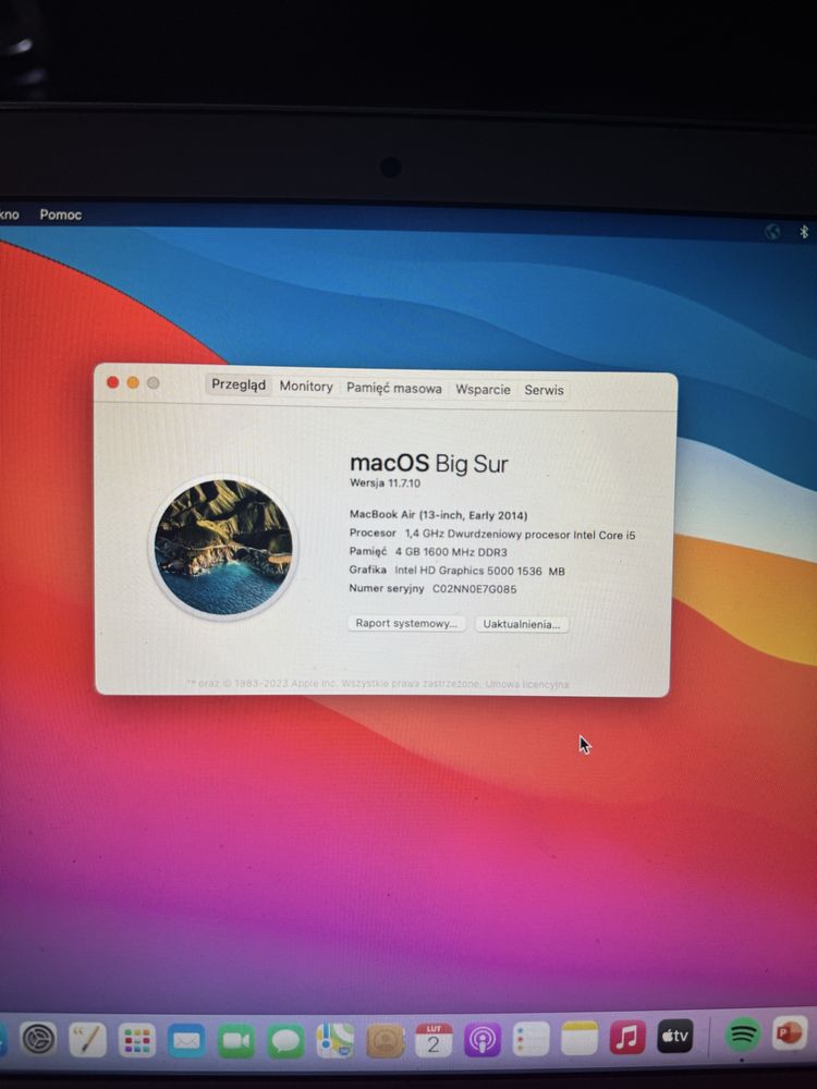Macbook Air A1466. 2014 r.