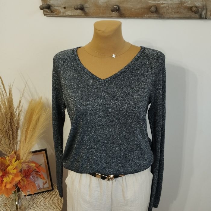 Bluzka / sweter damski  srebrna nitka,impreza, Saint Tropez r M,