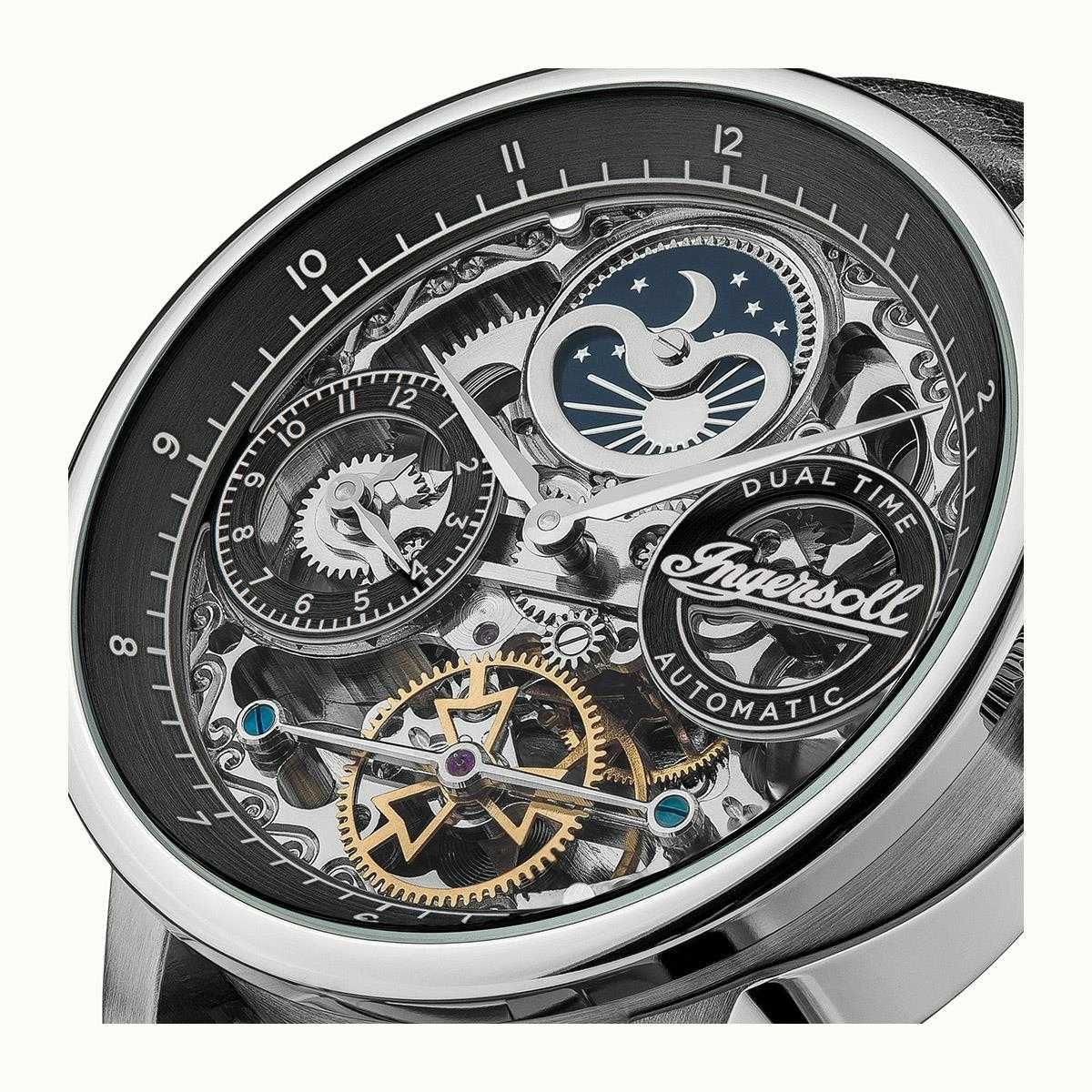 Механические наручные мужские часы Ingersoll скелетон с автоподзаводом