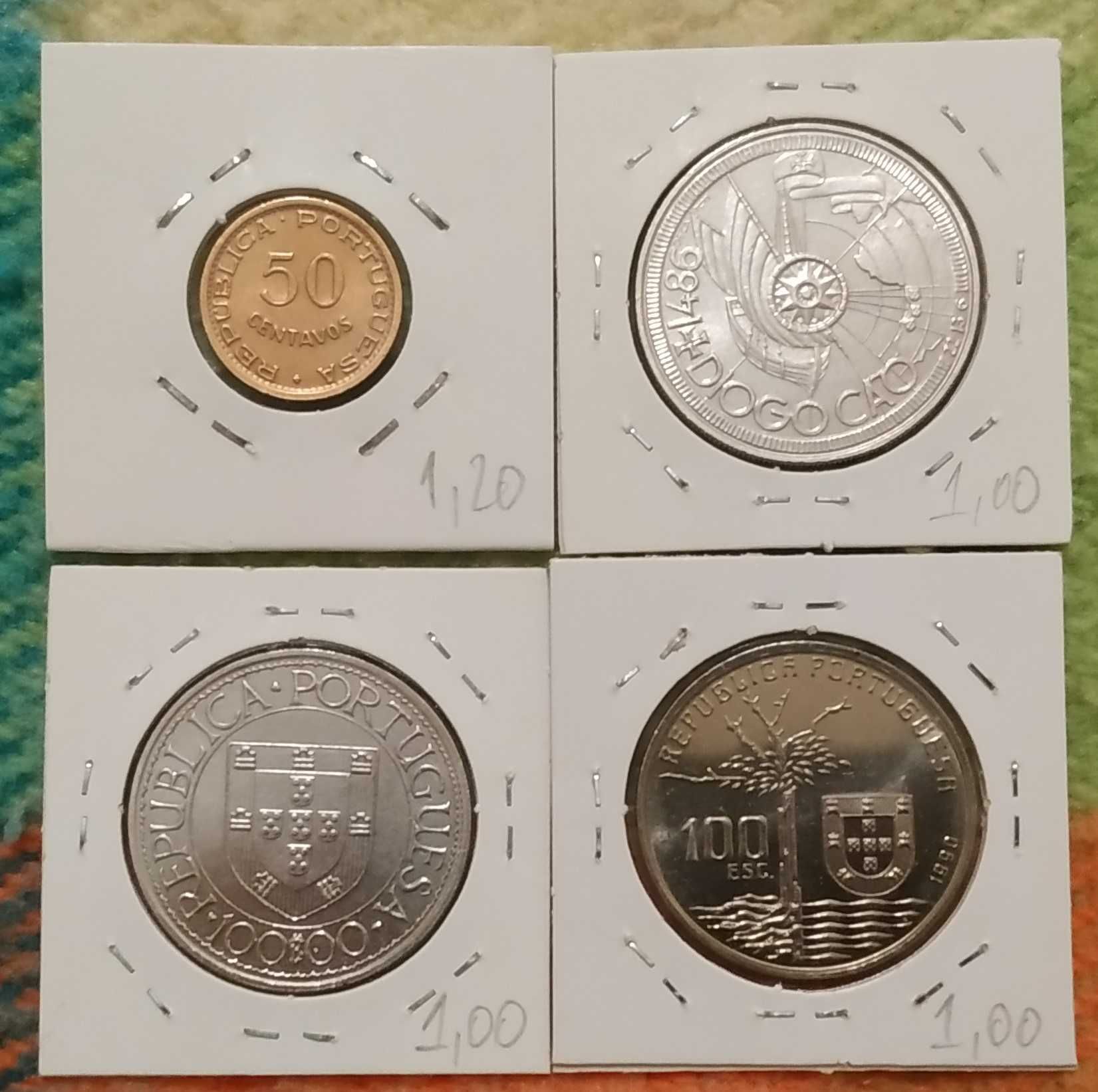 H - lote de 4 moedas