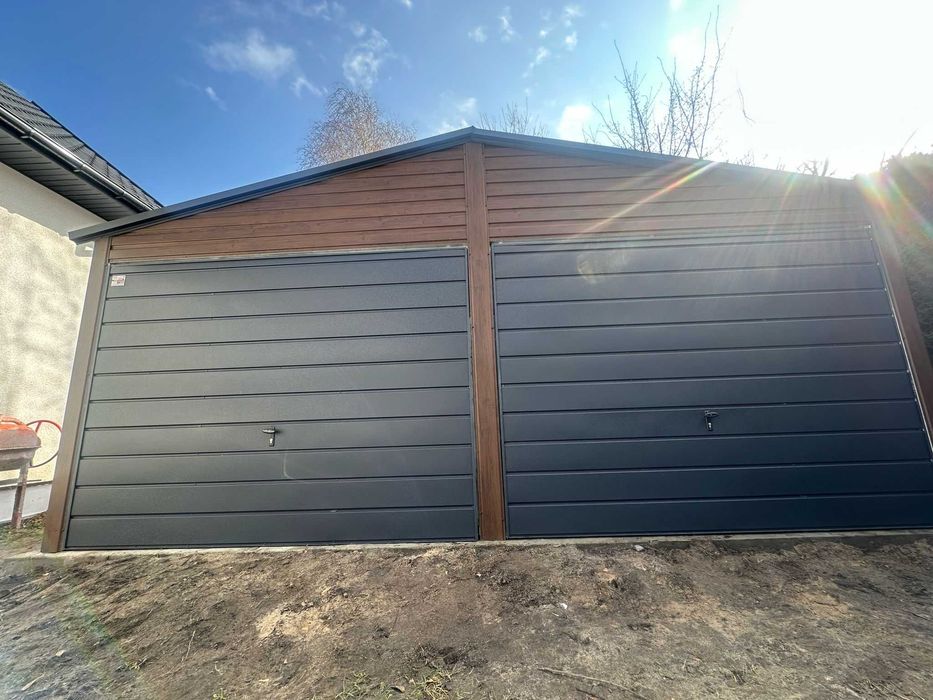 Garaż blaszak 6x5 dwuspad automat Wiata blaszana Producent Garaże 7x5
