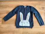 Ciepły Sweter z królikiem H&M 122/128 cm włochaty