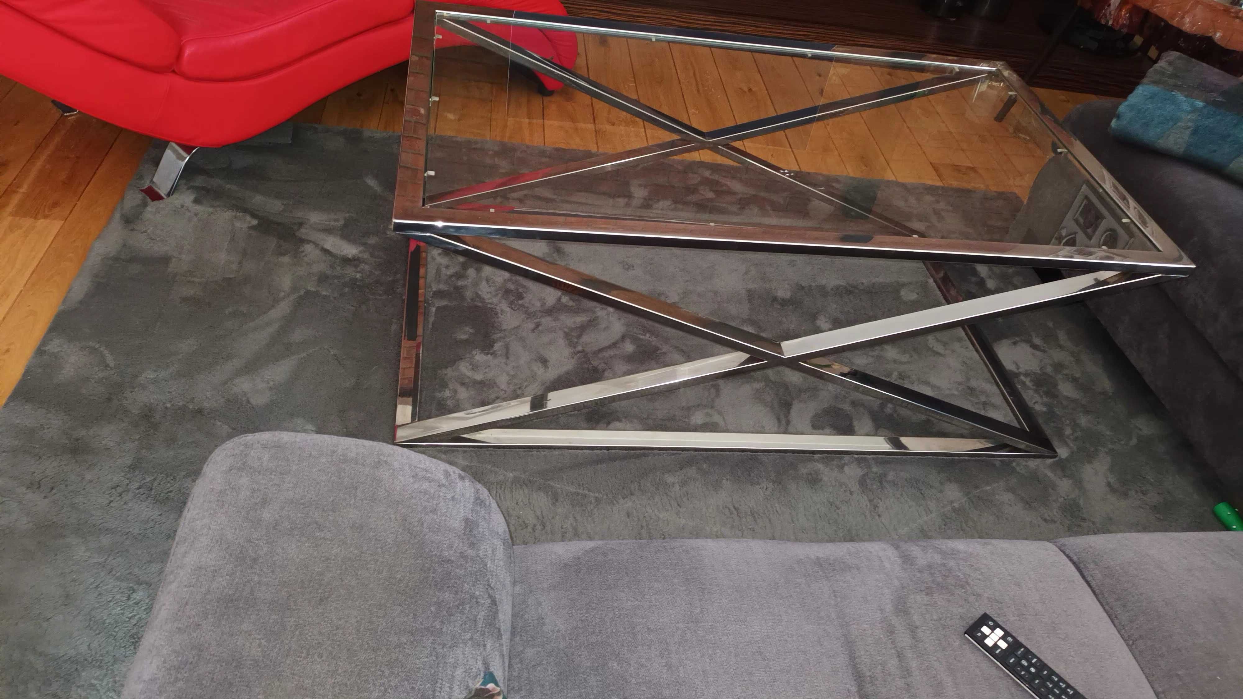Stolik ława loft glamour duży szklany