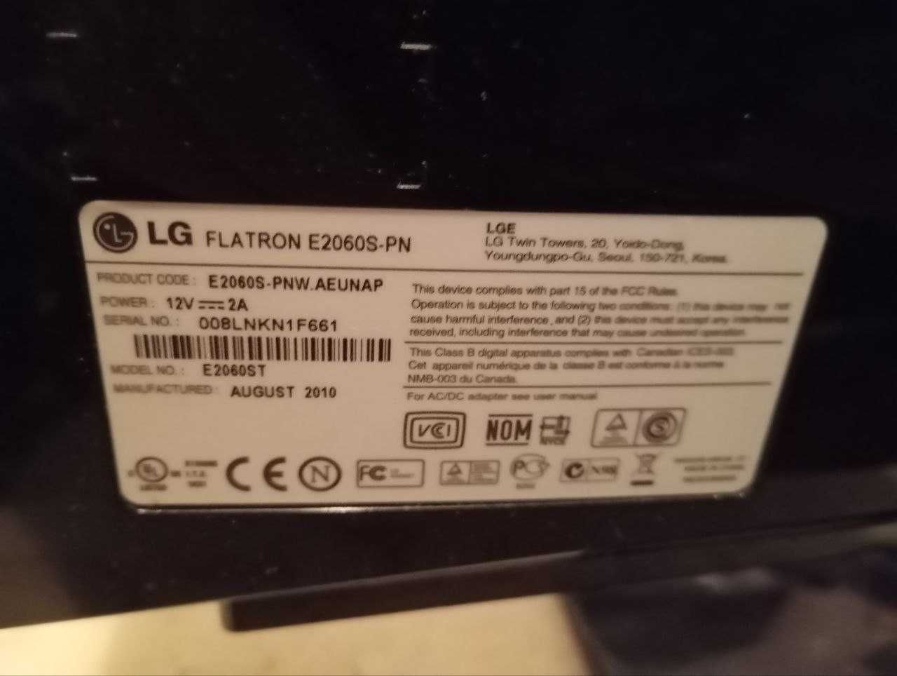 Монитор LG FLATRON E2060S-PN