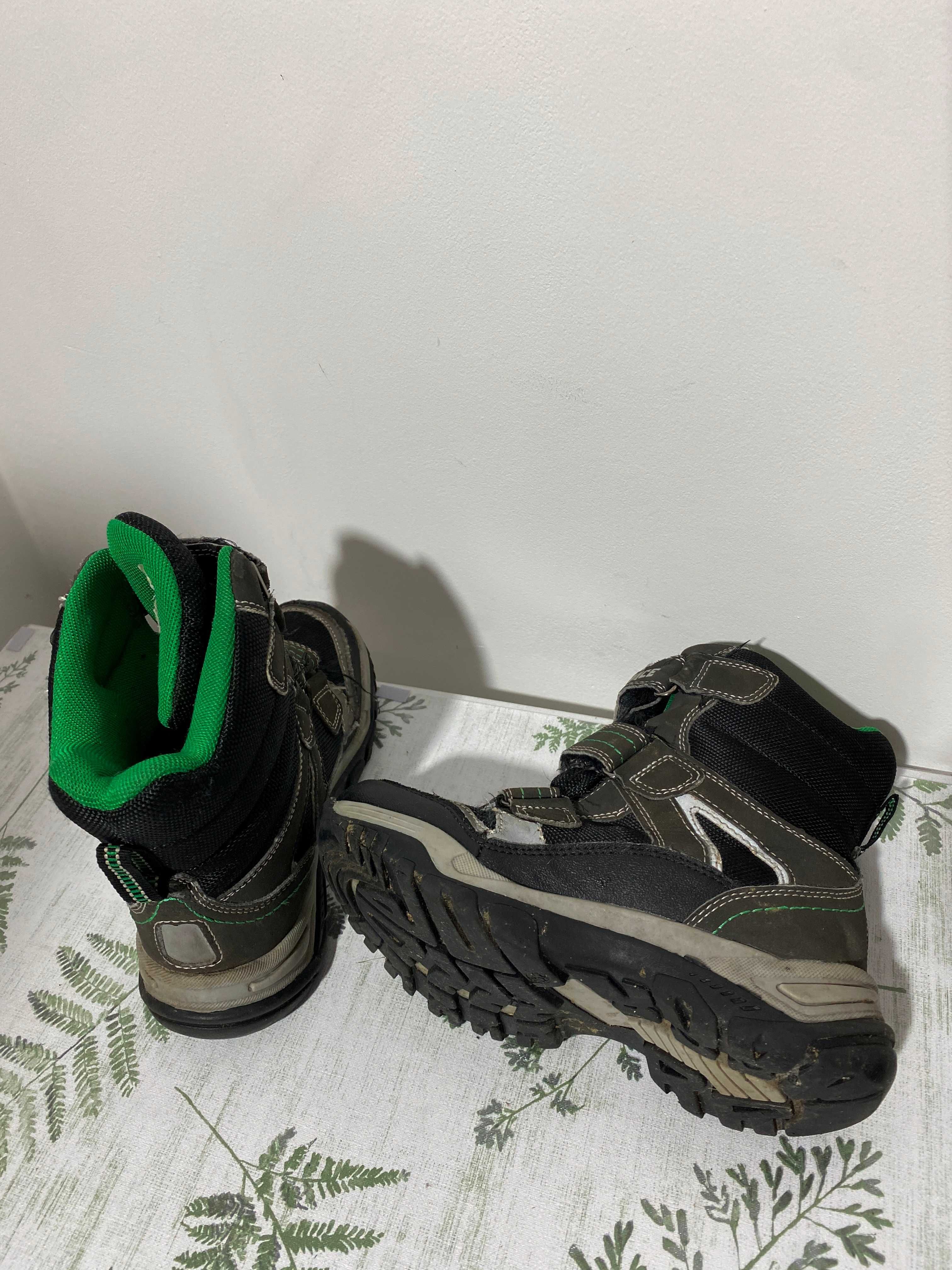 buty śniegowce 32 zimowe na rzepy ocieplane trapery trekkingowe unisex