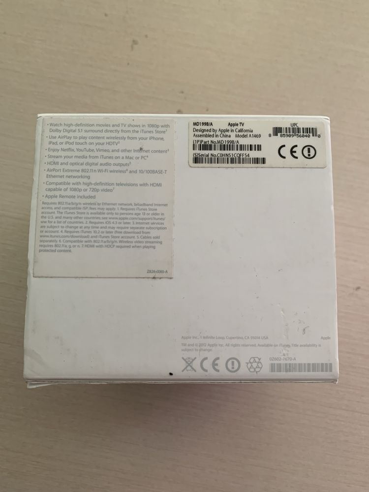 Apple TV a1469 з коробкою