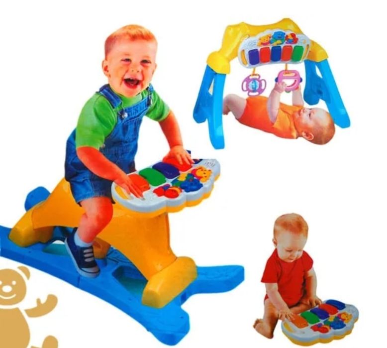 Bujak, stojak gimnastyczny, pianino Fisher Price