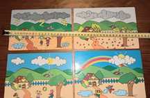 7 cartões puzzle com estados do tempo