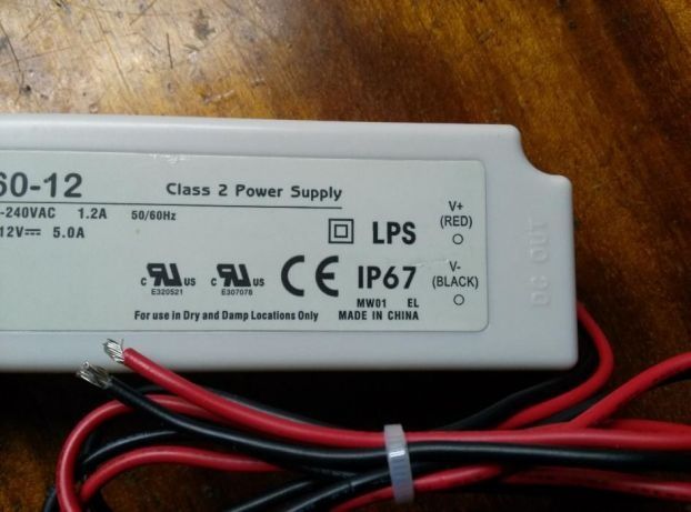 Блок питания герметичный Mean Well 60W 12V 5A IP67 LPV-60-12