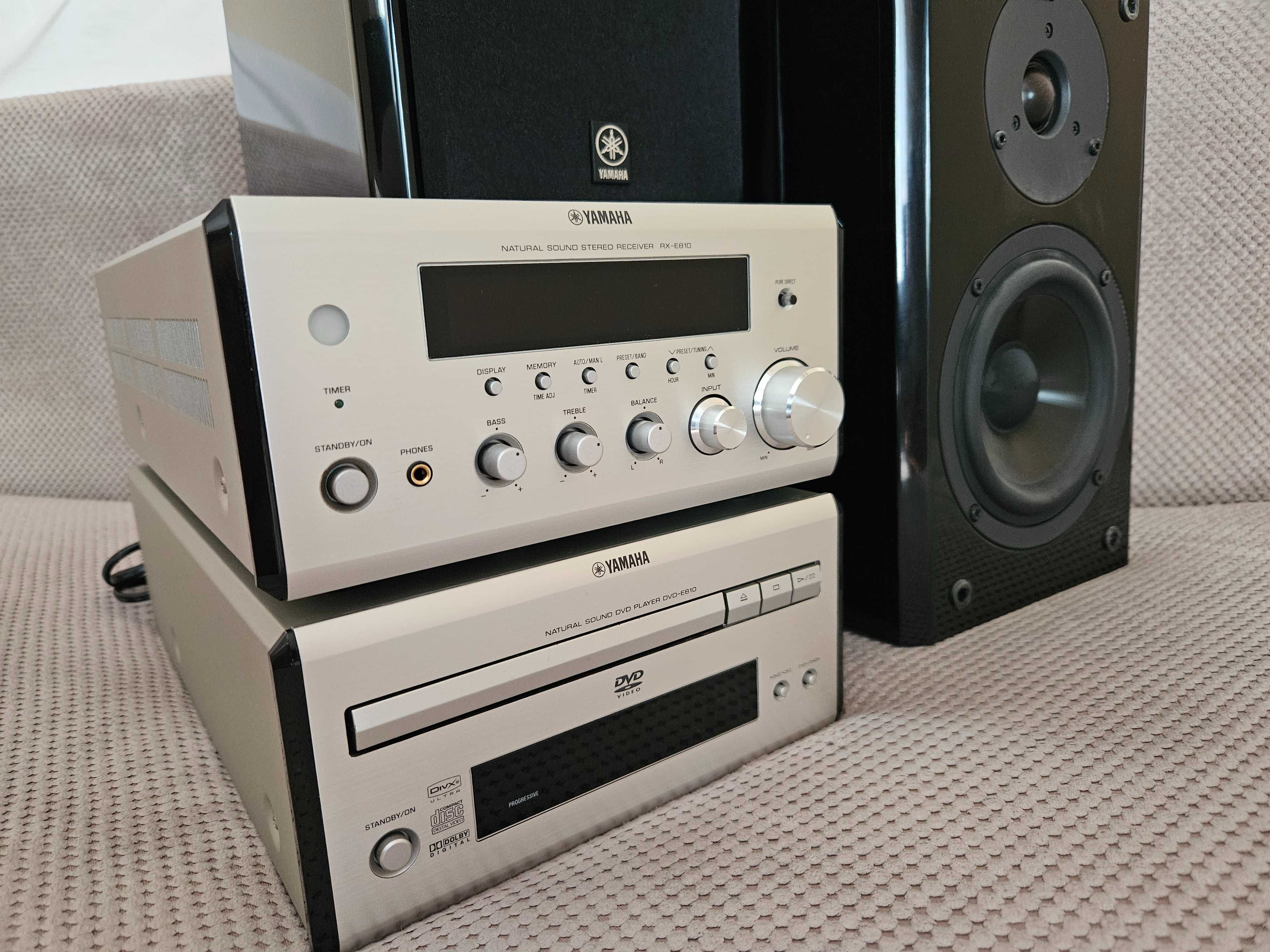 YAMAHA RX-E810 + CD/DVD E-810 Wieża stereo - kolumny czarne.