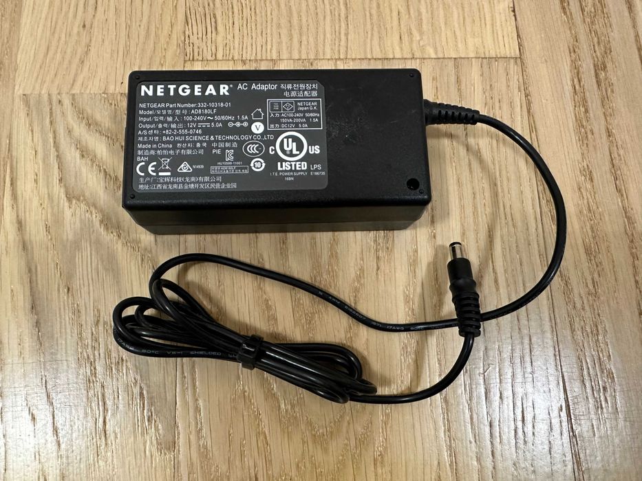 Адаптер переменного тока Netgear 12В 5А - AD8180LF / 332-10318-01