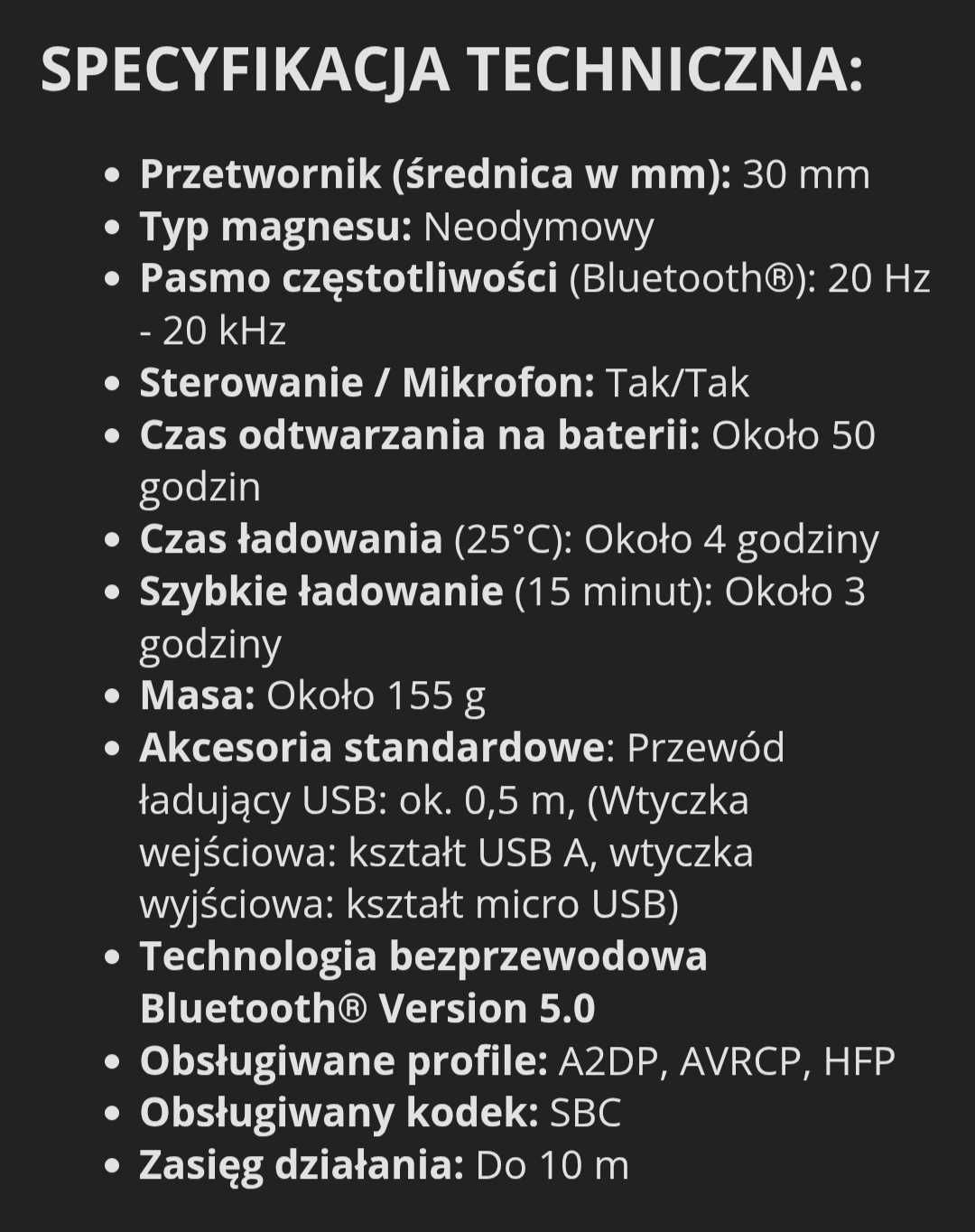Nowe słuchawki bluetooth białe Panasonic RB-HF420B