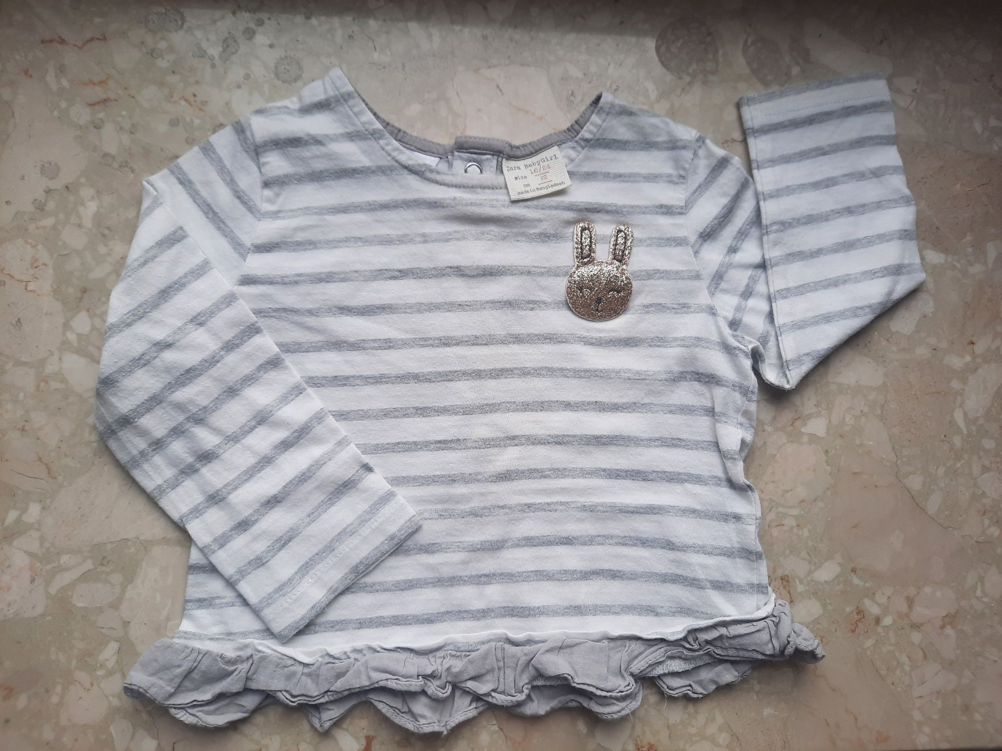 Bluzeczka z królikiem Tshirt dla dziewczynki Zara r. 92