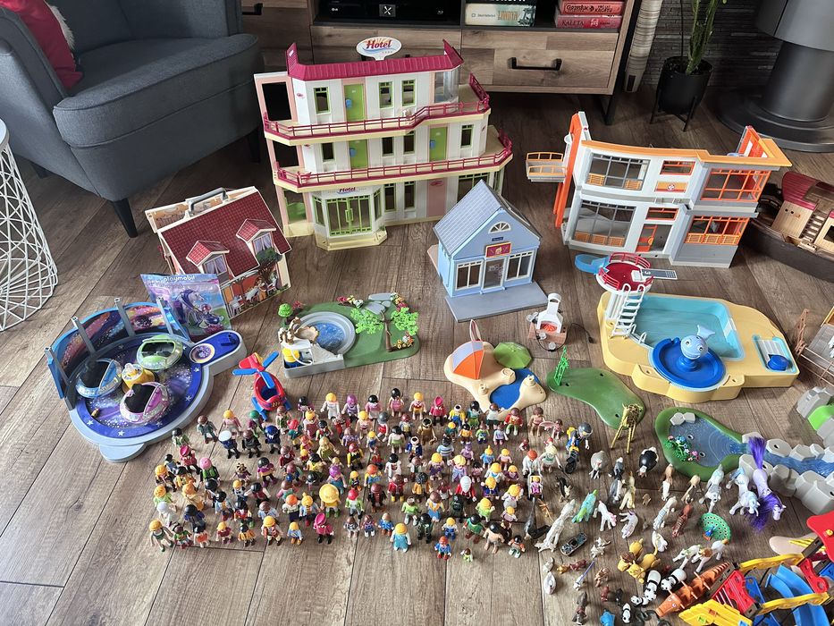Playmobil 15 zestawów duzych,Hotel, stajnia unikat 100 ludzikow