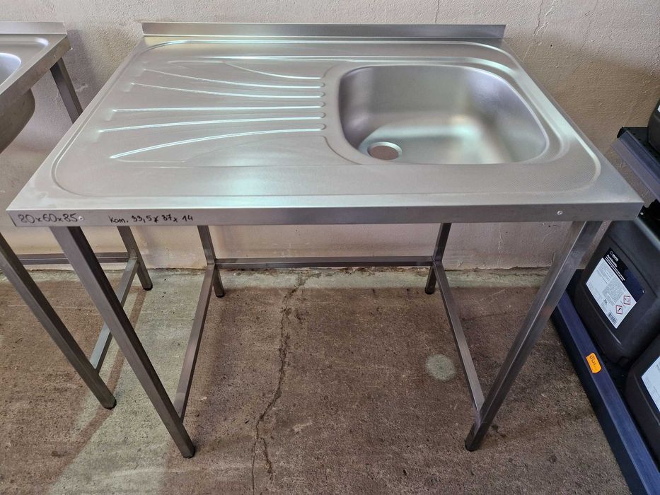 MEBLE GASTRONOMICZNE! Wyprzedaż Zlew 2 komorowy z ociekaczem 120x60x85