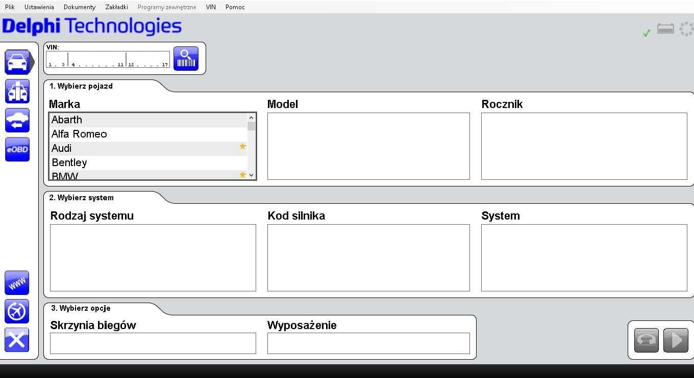 Nowy Interfejs, Tester Delphi ds150e V4.3