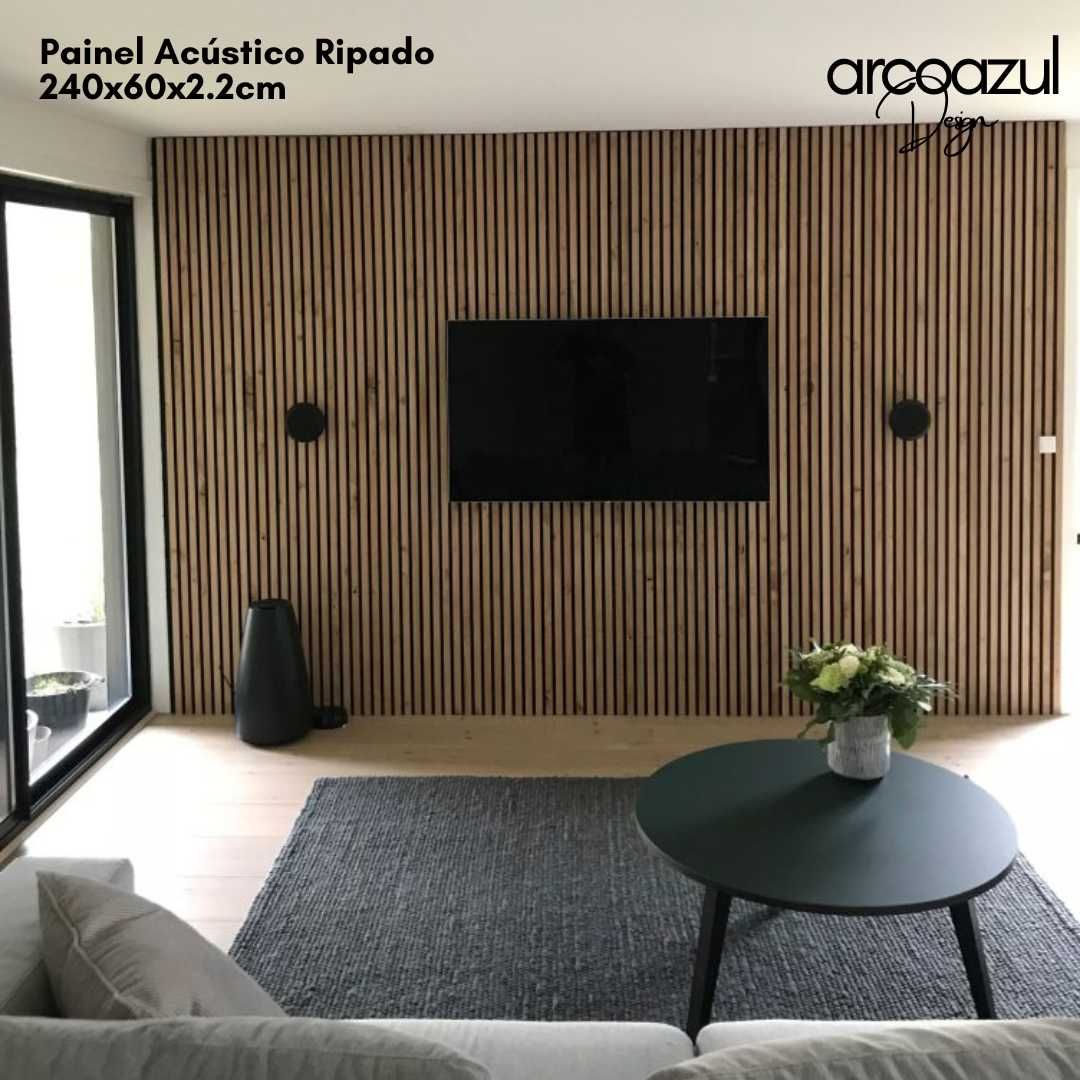 Painel Ripado Acústico - 60x240cm - Várias cores By Arcoazul Design