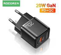 Зарядний пристрій швидкої зарядки Rocoren PD20W GaN