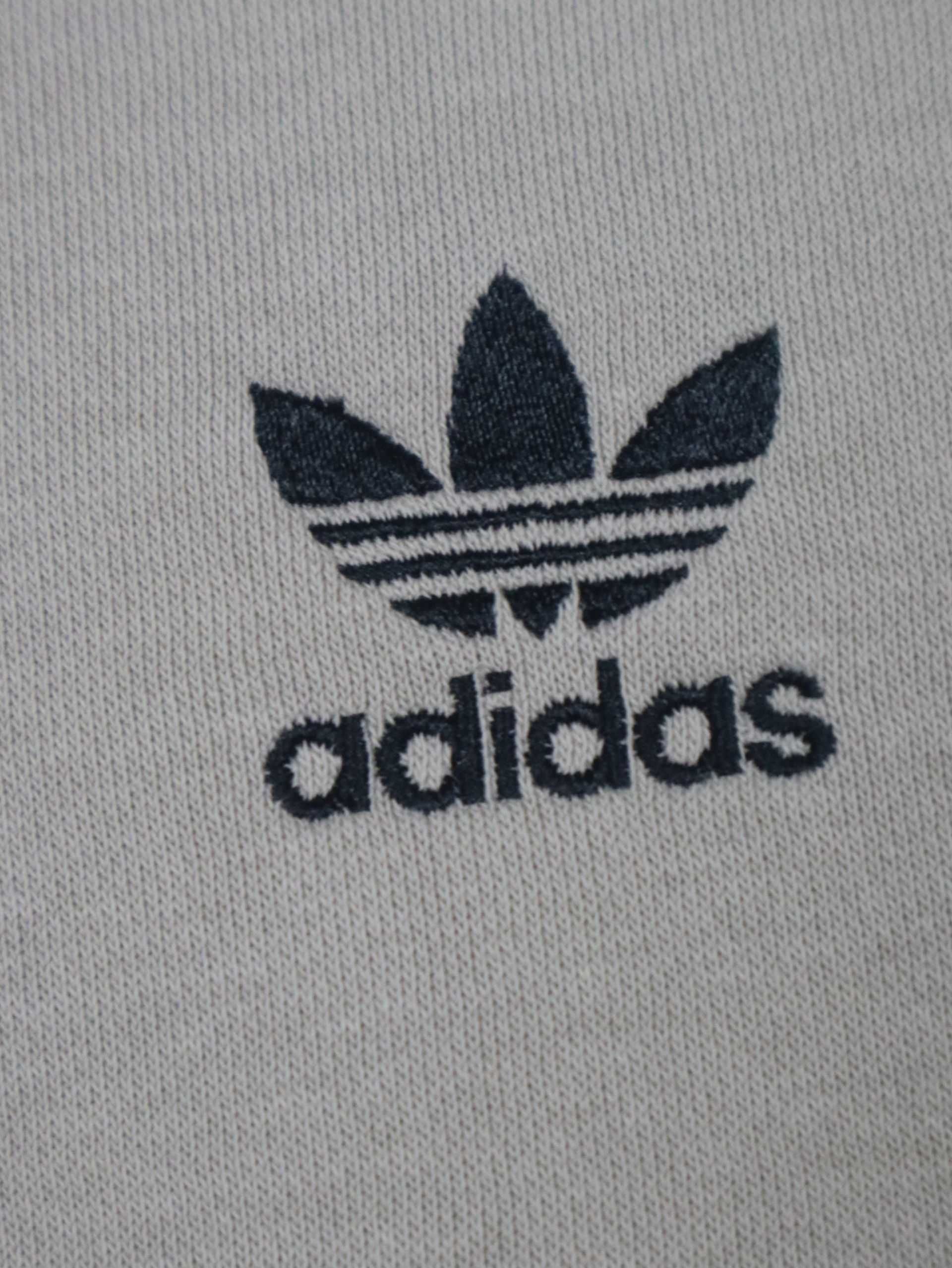 Adidas 3Stripes crewneck beżowa bluza bez kaptura z czarnymi paskami
