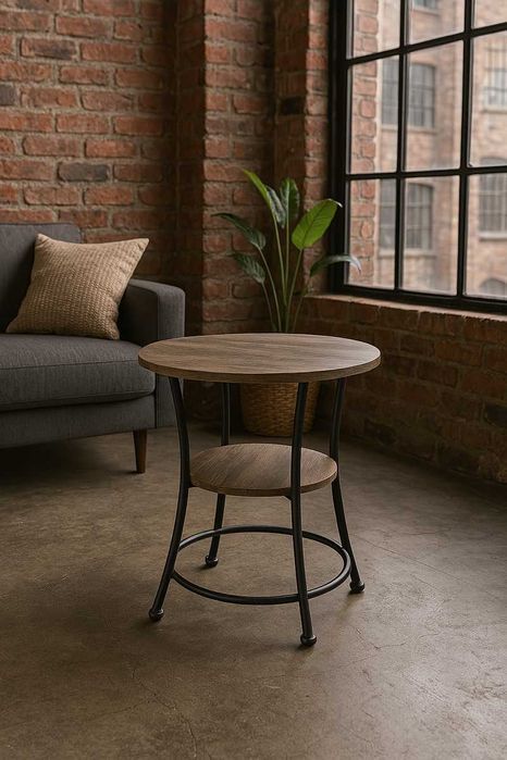 NOWY Okrągły Stolik Kawowy Ława Do Salonu Sypialni Loft Loftowy OKAZJA