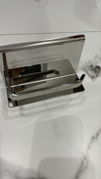 Настінний тримач туалетного паперу, сріблястий