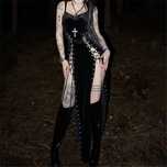 Готична оксамитова сукня з розрізами gothic y2k killstar dollskill