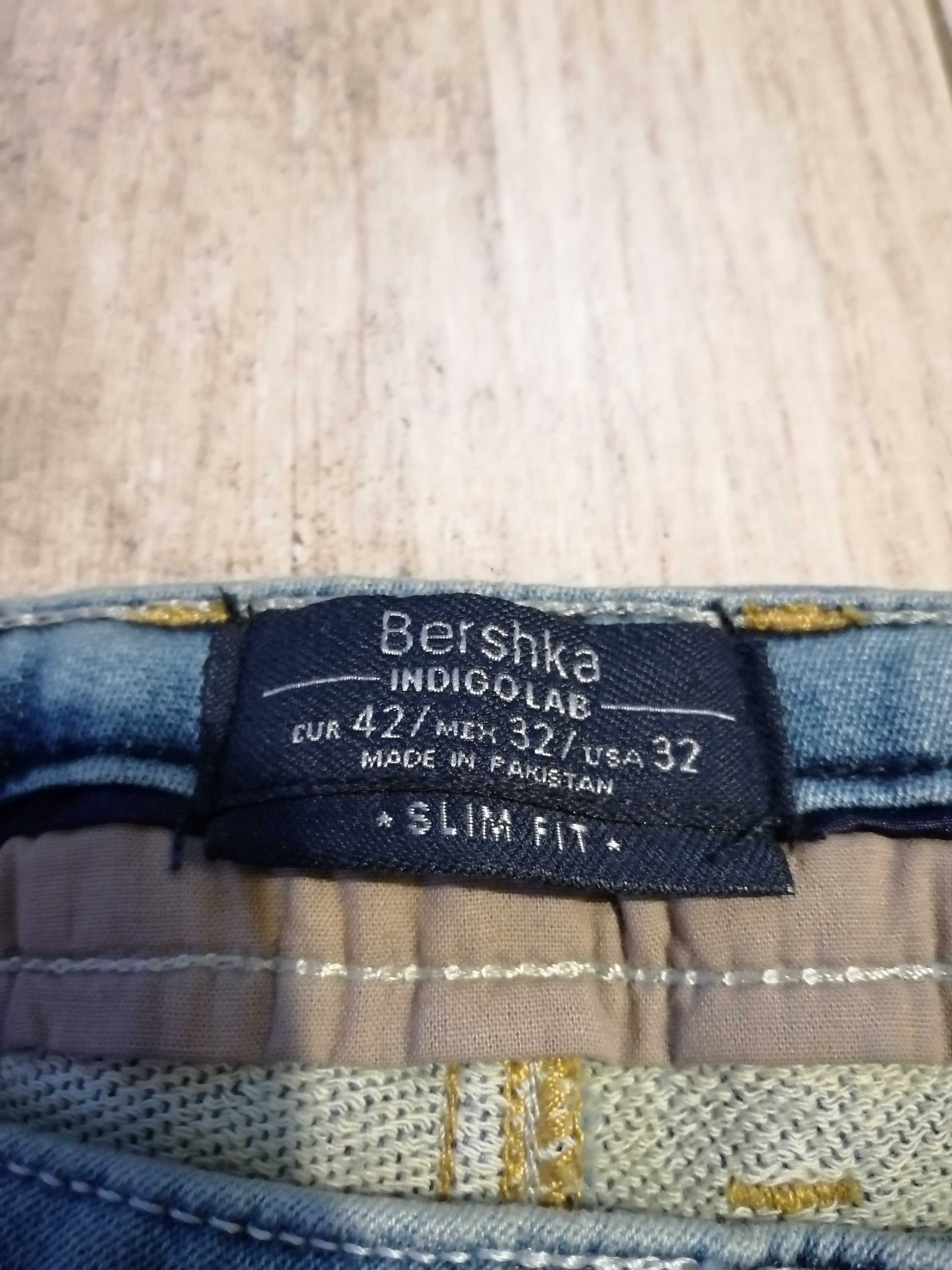 Spodnie męskie jeansy bershka slim fit 42