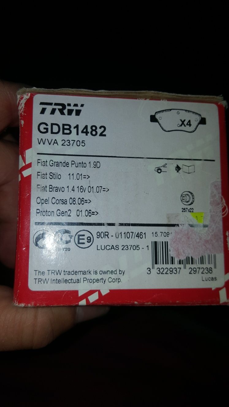 klocki hamulcowe TRW do fiata stilo hb przód
