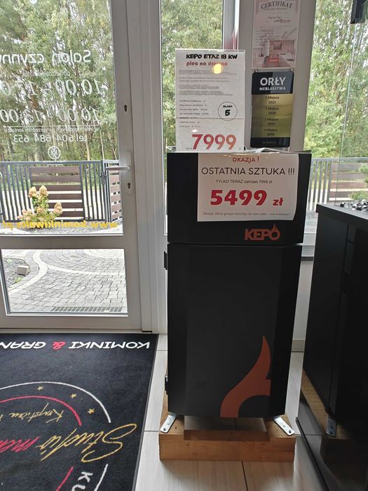 Piec na drewno 5 klasa Kepo Etaz FLAME 100 - 120m2 - promocja 5499 zł