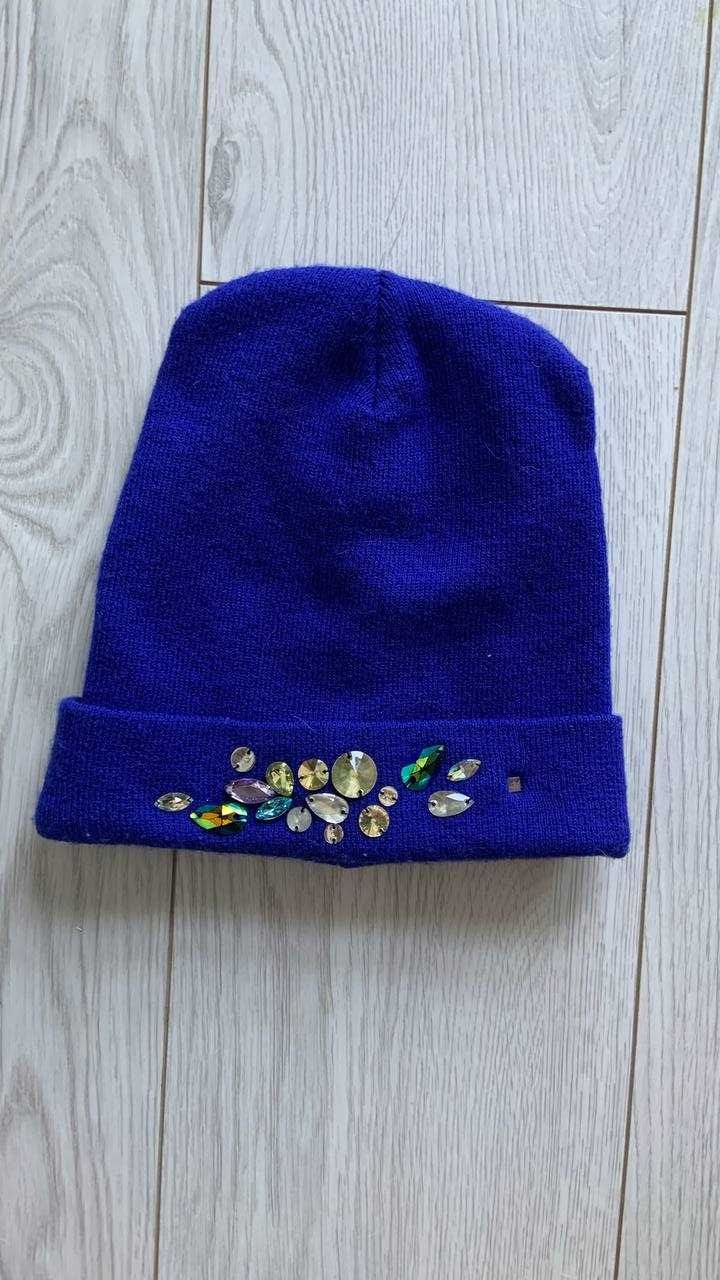 шапка красивая синяя