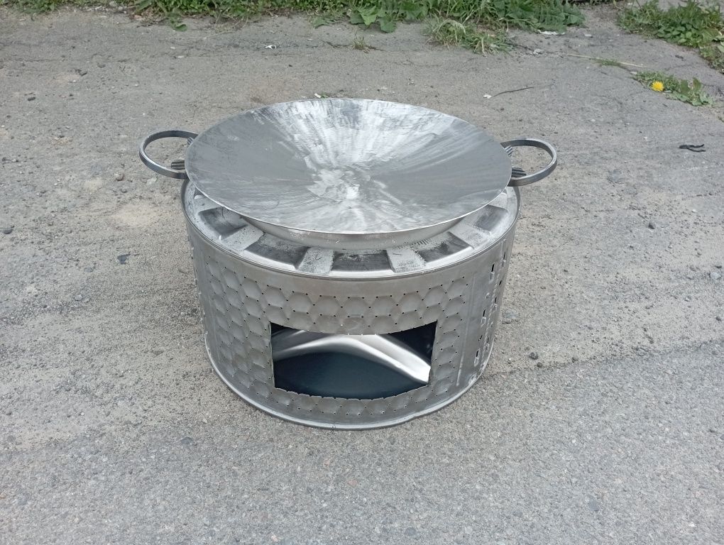 Садж, сковорода з диска борони 45 см, з підставкою мангалом