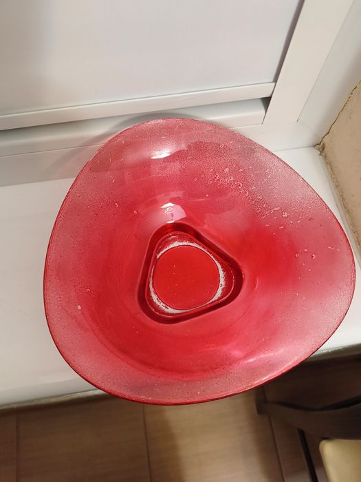 Patera szklana czerwona, różowa jestem facet co się nie zna na kolorah