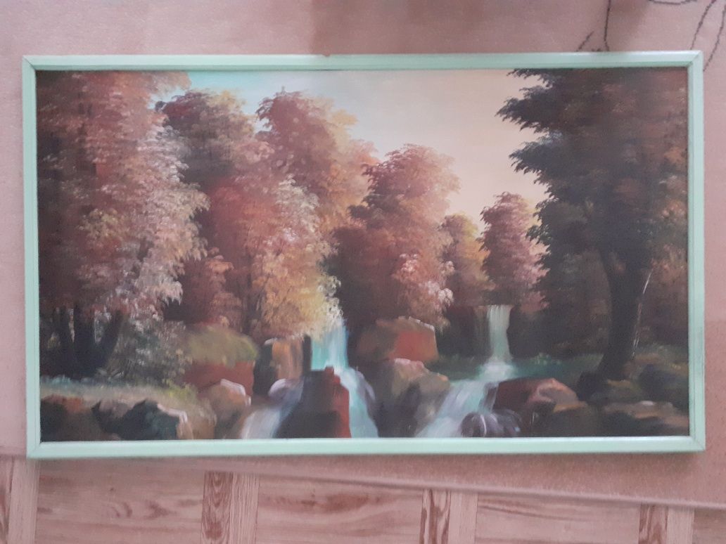 Obraz malowany na płótnie 104x60 cm.