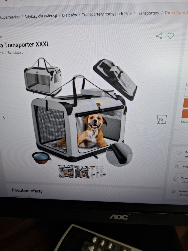 Tanio Transporter dla psa składany przenośny LovPet  średni