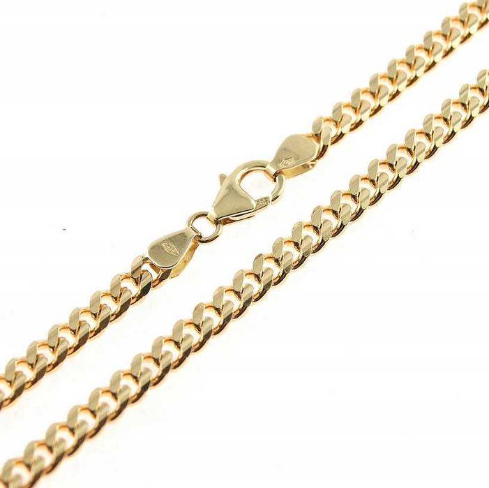 Złoty  łańcuszek PANCERKA złoto p.585 60 cm KUTY NOWOŚĆ LEPSZY WZÓR