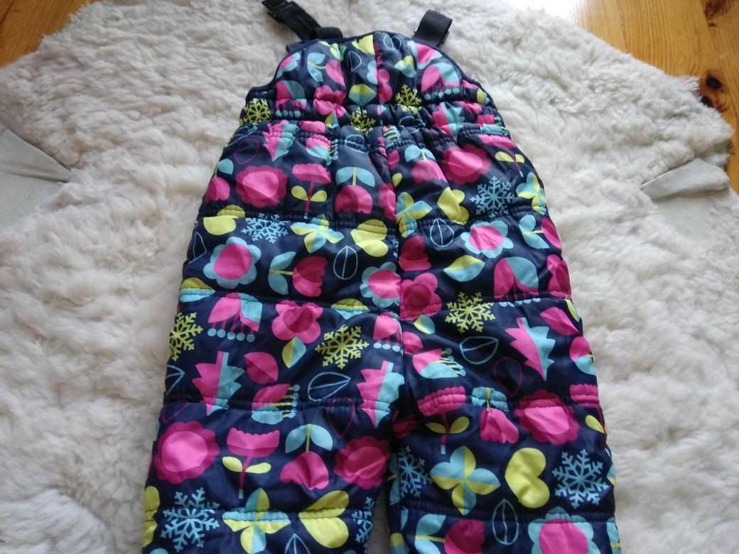 Spodnie narciarskie kombinezonowe dla dziewczynki r.86 Pepco