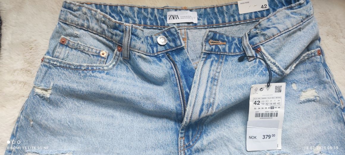 Spodenki damskie jeans ZARA