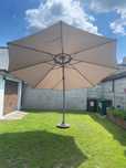 PARASOL ogrodowy XXXL MAX DUŻY okrągły zadaszenie markiza szary ciężar
