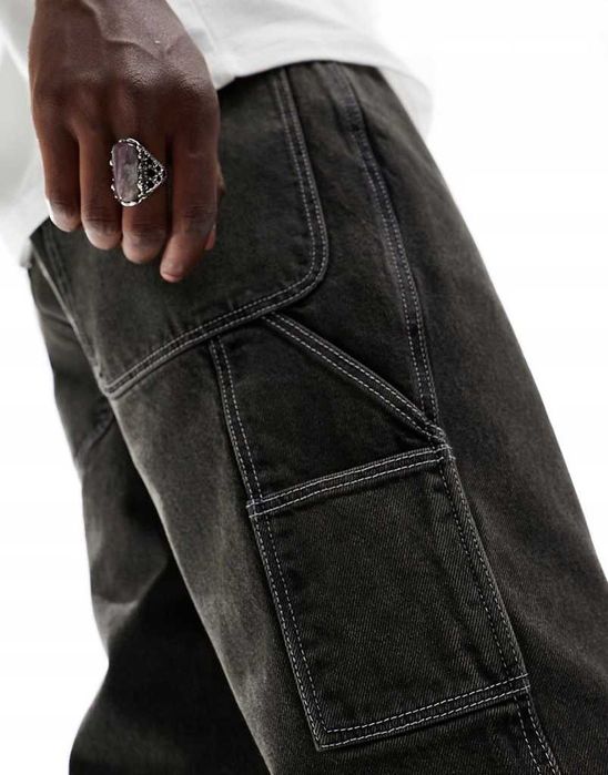 DLA WYSOKIEGO szerokie CARPENTER Y2K skate W32 L34 loose baggy 33 L36