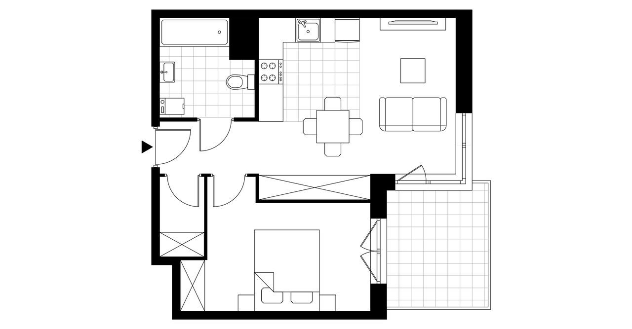 2-pokojowe mieszkanie 41m2 + balkon