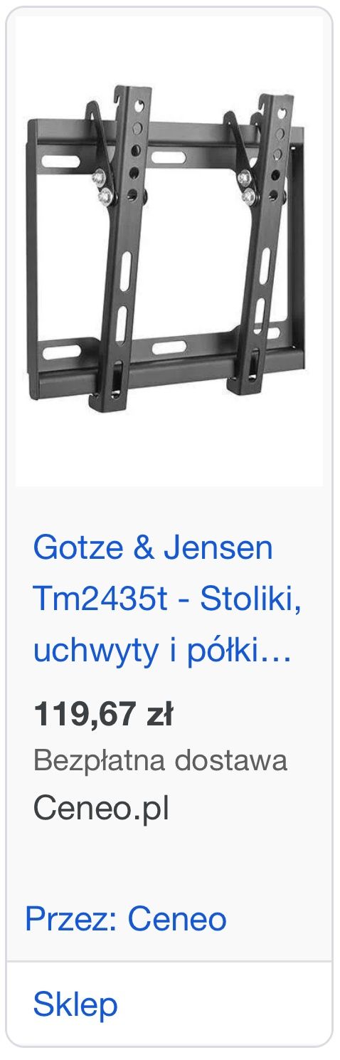 Uchwyt ścienny do TV lub monitora