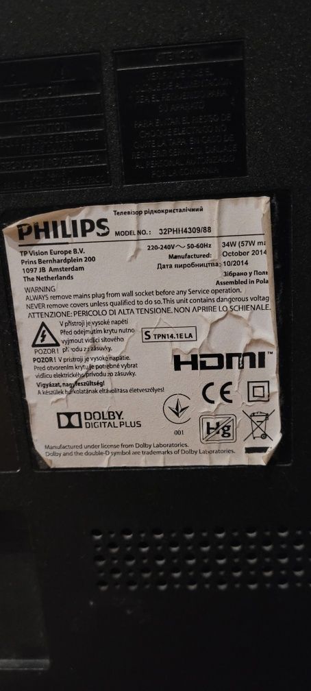 Telewizor LED Philips 32PHH4309/88 32" HD Ready czarny