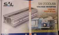 Инвертор преобразователь напряжения SAL 2000USB, 1000/2000W, 12V DC