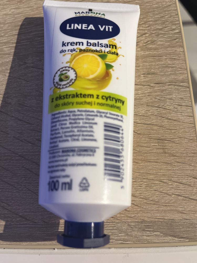 Krem balsam do rąk, paznokci i ciala linea vit cytrynowy