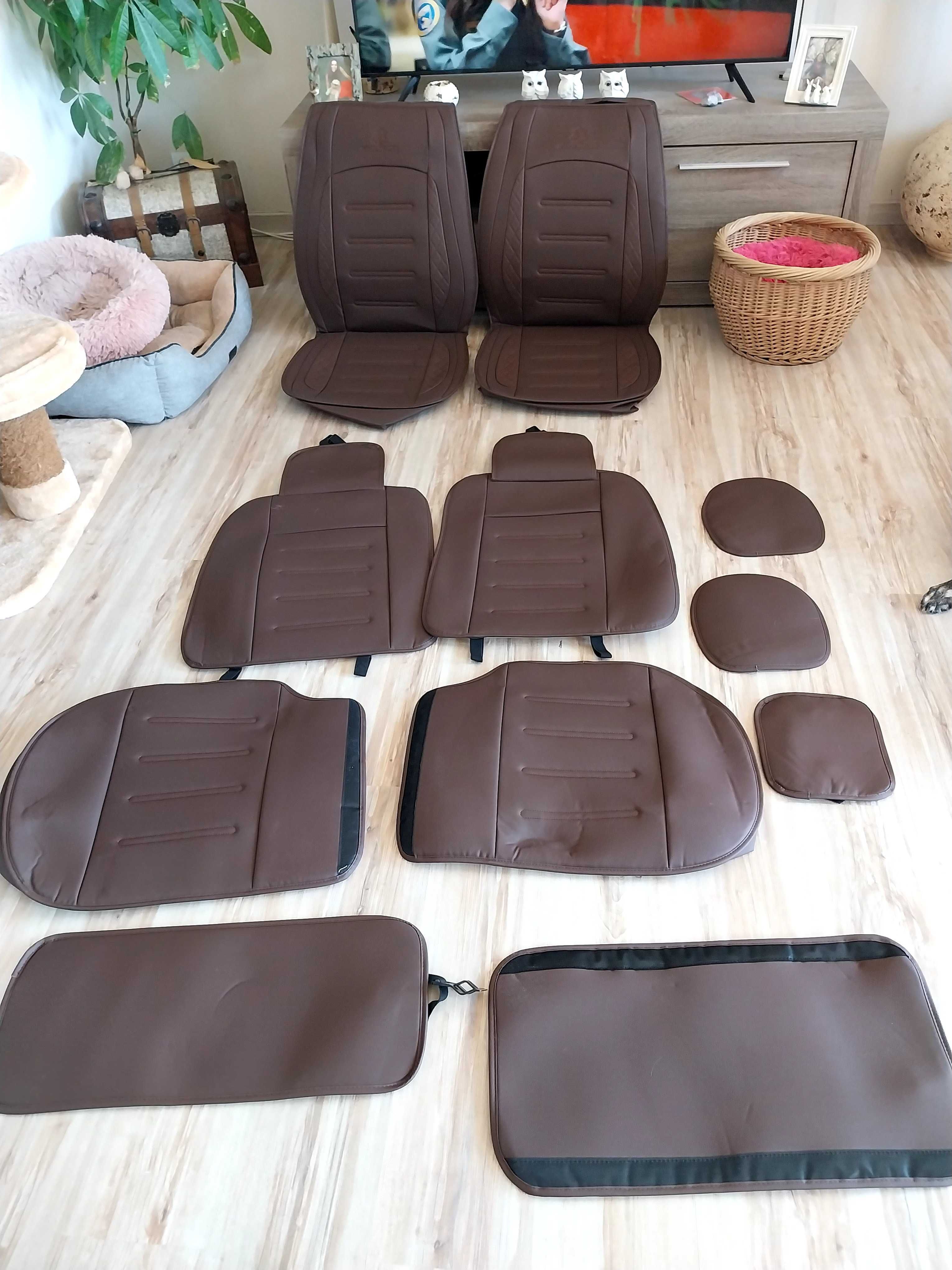 Capas pele sintética castanha para automóvel