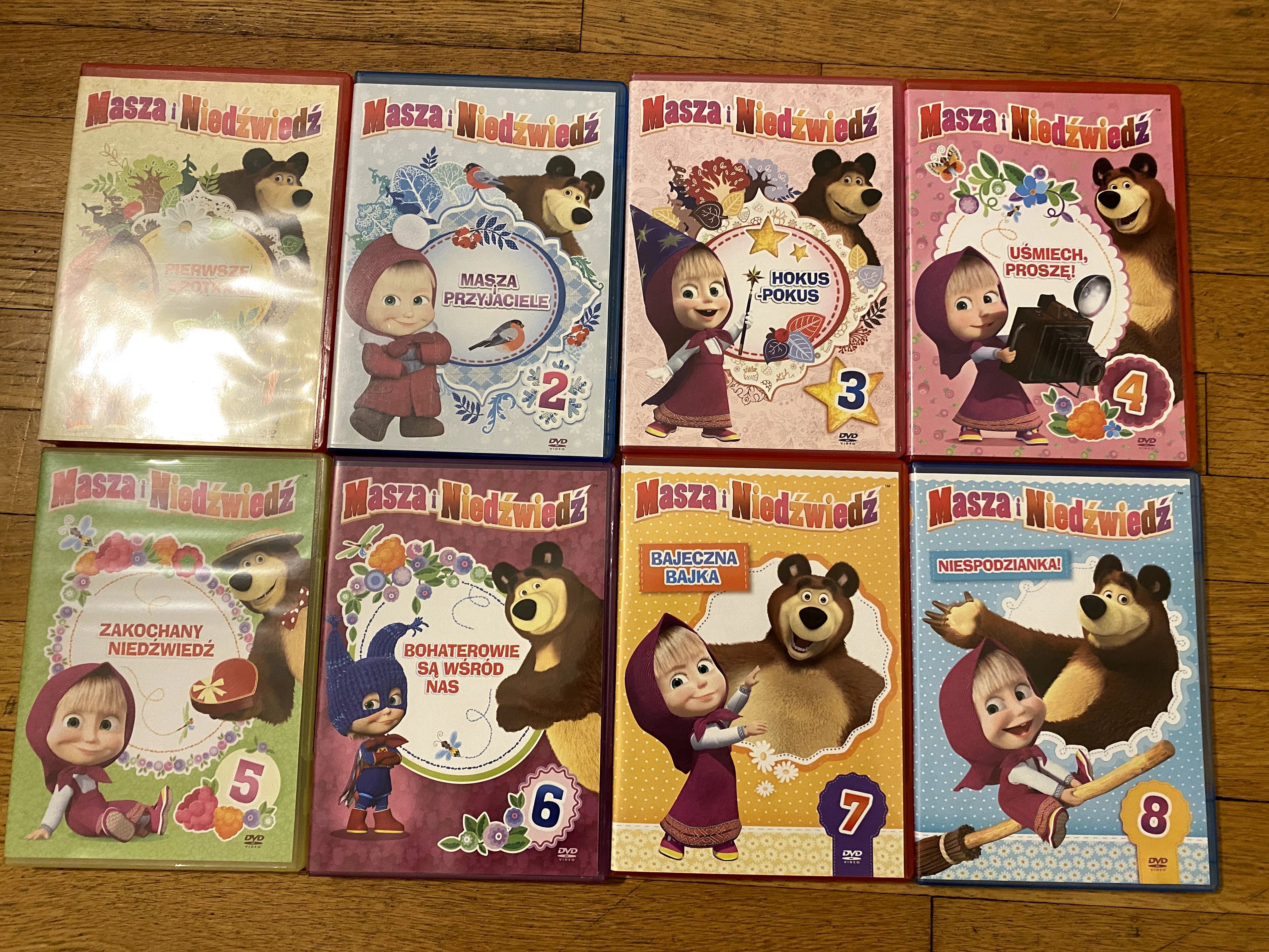 Masza i Niedźwiedź części 1+2+3+4+5+6+7+8 Pakiet 8 płyt DVD